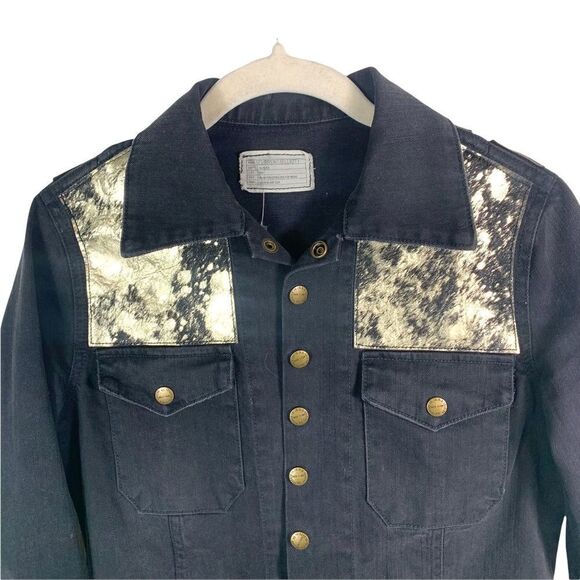 Current Elliot In Night Spotted Metallic Cowhide Jacket - Picture 8 of 9